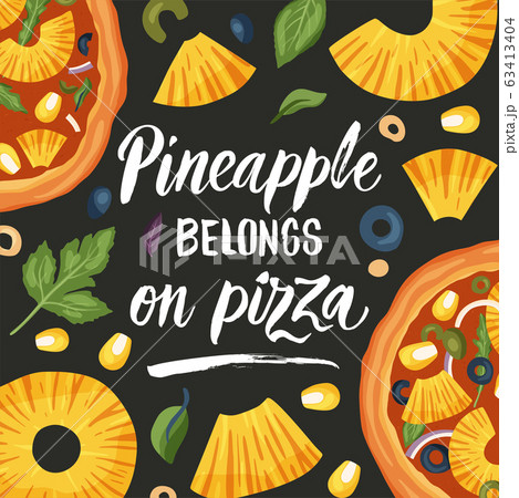 Italian cheese pizza vector illustration. 63413404