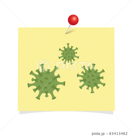 yellow sticky note with virus symbol 63413462