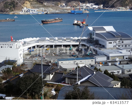 東北地方太平沖地震後の大船渡市（大船渡市魚市場） 63413577