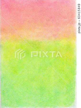 色鉛筆の質感の 緑とピンクのグラデーションの 春色の背景素材のイラスト素材