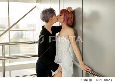 Beautiful lesbian couple hugging. Love and passion 63416023