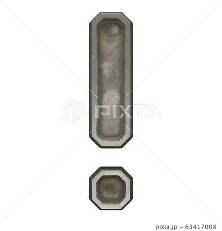 Industrial metal symbol exclamation mark on white background 3d Industrial metal symbol exclamation mark on white background 3d 63417008