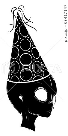 Alien head grey vector illustration design art 63417147