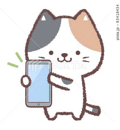 スマホ三毛ネコ スマホ三毛ネコ 63418434