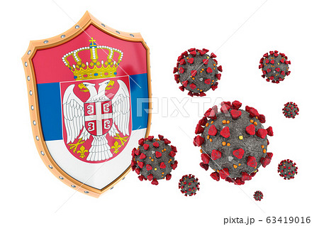 Protection of Serbia from coronavirus. 3D 63419016