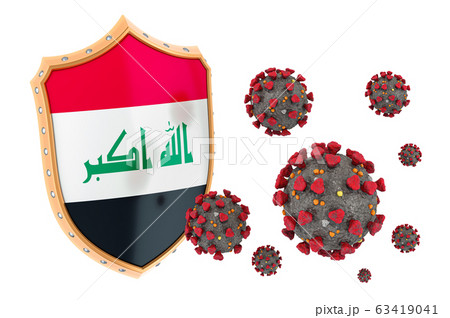Protection of Iraq from coronavirus. 3D rendering Protection of Iraq from coronavirus. 3D rendering 63419041