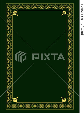 Gold ornament on dark background. Can be used as invitation card. Vector illustration 63419624