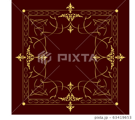 Gold ornament on dark background. Can be used as invitation card. Vector illustration 63419653