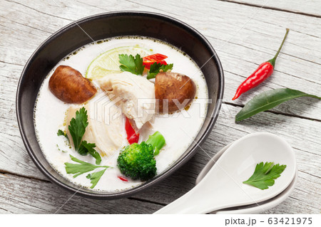 Tom Kha traditional Thai soup 63421975