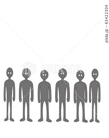 棒人間 5人のイラスト素材