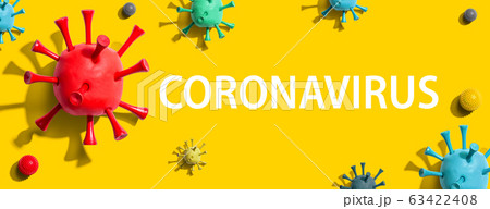 Coronavirus theme with virus craft objects Coronavirus theme with virus craft objects 63422408