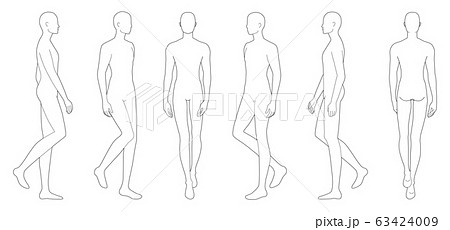 Fashion Template Of Walking Men のイラスト素材