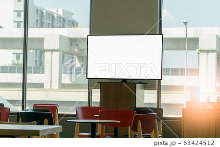 Blank billboard posters in the airport,Empty advertising billboard at aerodrome. 63424512