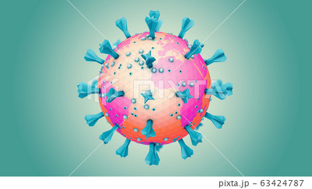 Simple representation of a corona virus pathogen as a globe 63424787