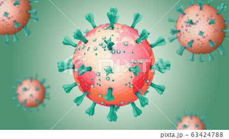 Simple representation of a corona virus pathogen as a globe 63424788