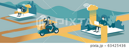 Remote work with cloud technology Remote work with cloud technology 63425436
