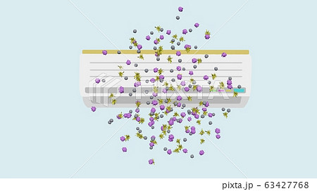 エアコンにまとわりつくハウスダストのイラスト素材