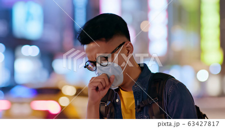 Asian man sick and cough Asian man sick and cough 63427817