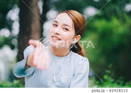 Beautiful woman, park, nature 63428213