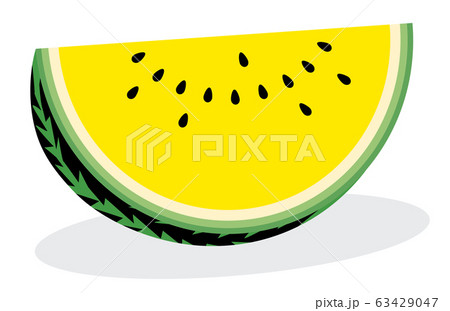 カットされた黄色いスイカのイラスト 63429047
