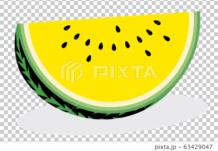 カットされた黄色いスイカのイラスト 63429047