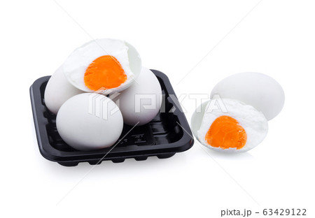 salted egg isolated on white background salted egg isolated on white background 63429122