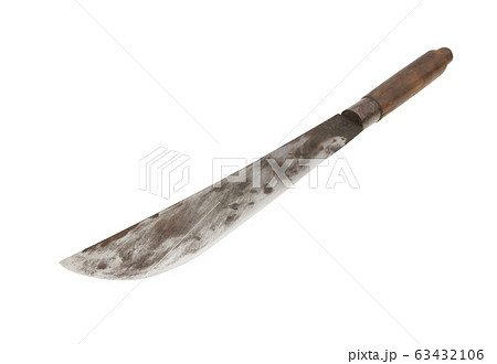 Old knife on white background 63432106