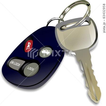 Car key with remote control isolated over white Car key with remote control isolated over white 63432958