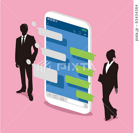 Chat app vector illustration smartphone 63434364