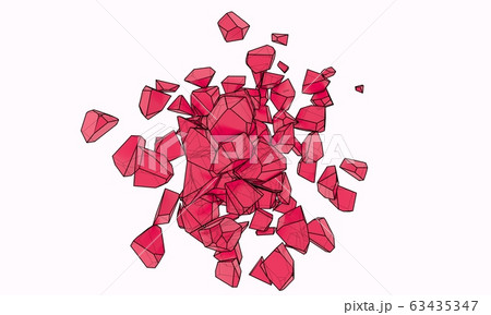 A bunch of pink stones. 3D illustration 63435347