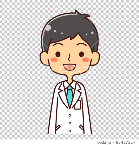 医者 ドクター 若い男性 笑顔 イラストのイラスト素材