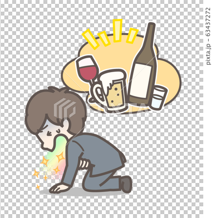 飲み過ぎ　嘔吐　サラリーマン　吐しゃ物虹 63437272