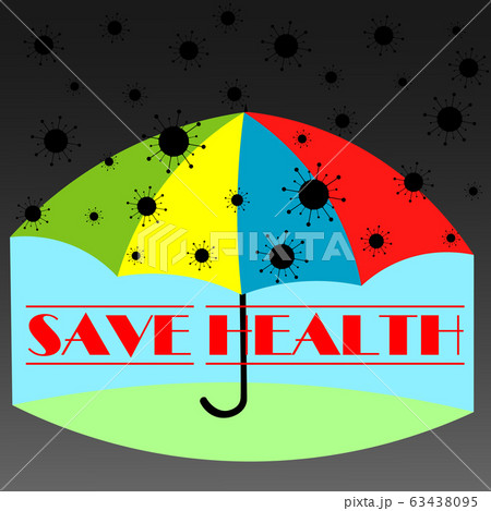 minimal logo of the coronavirus pandemic with an umbrella and falling rain from the virus minimal logo of the coronavirus pandemic with an umbrella and falling rain from the virus 63438095