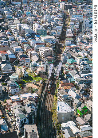 日本の東京都市景観 三軒茶屋周辺・西太子堂駅などを望む 日本の東京都市景観 三軒茶屋周辺・西太子堂駅などを望む 63438148