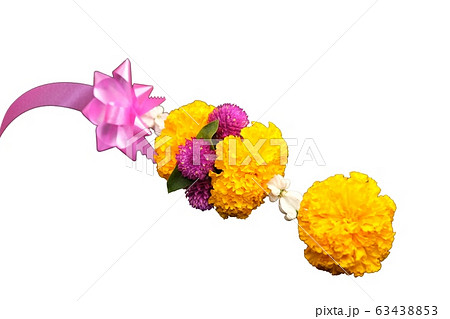 Garlands Of Flowers on the white background with Garlands Of Flowers on the white background with 63438853