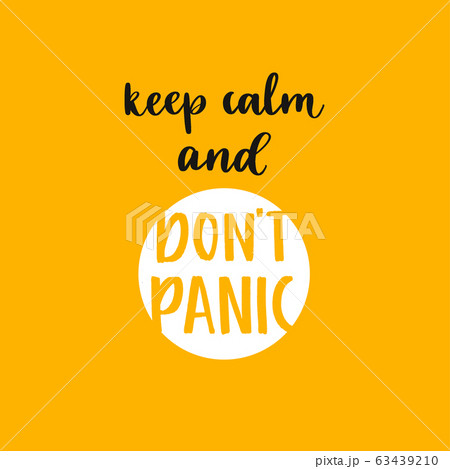 Dont panic and keep calm. Uplifting coronavirus lettering protection banner. 63439210