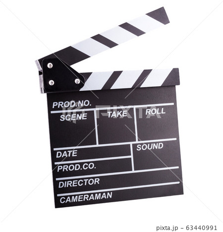 Film clapper board isolated on white background with clipping path Film clapper board isolated on white background with clipping path 63440991