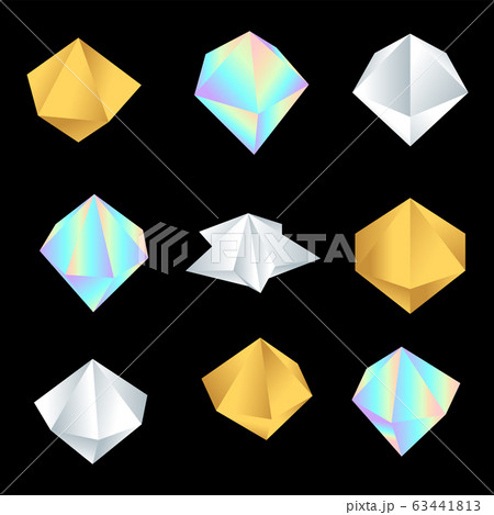 vector glossy platonic solids set. 63441813