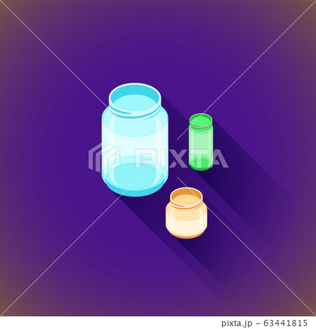 vector isometric glass jars set. 63441815
