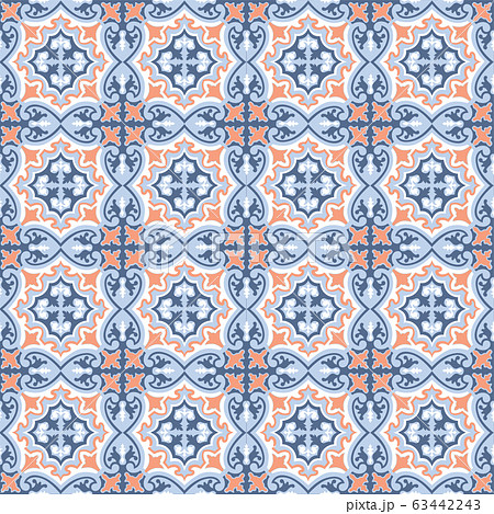 Abstract floral seamless pattern. Geometric asian ornament. Abstract floral seamless pattern. Geometric asian ornament. 63442243