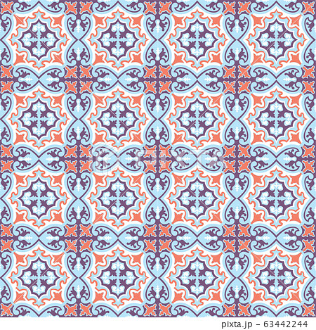 Abstract floral seamless pattern. Geometric asian ornament. 63442244
