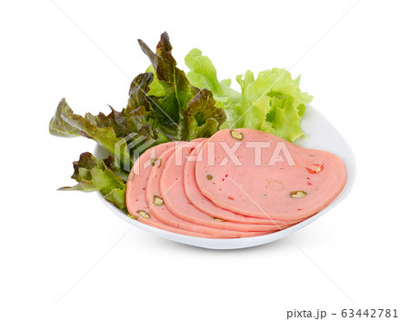 ham sausage isolated on white background 63442781