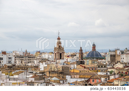 aerial view old town of Valencia, Spain, 63443036