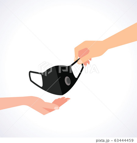Hand to send a mask to the other hand vector 63444459