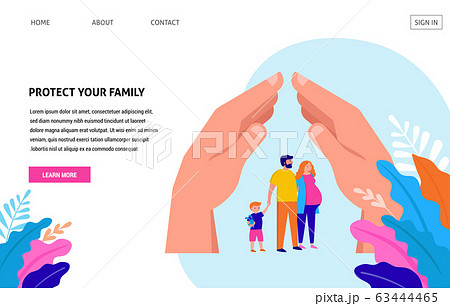Stay at home, protect your family. Quarantine area concept, vector illustration Stay at home, protect your family. Quarantine area concept, vector illustration 63444465