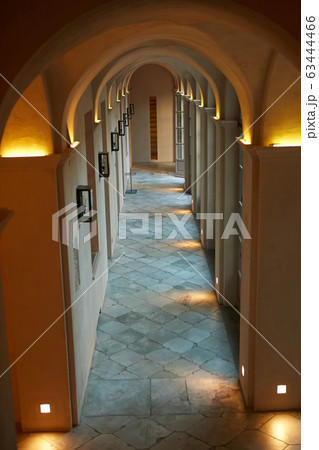 Empty Street in the Italian town Fossano in Province Cuneo, Region Piedmont, northern Italy. 63444466