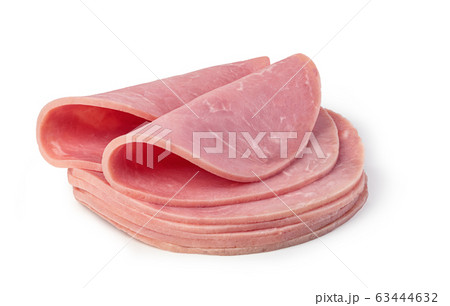 pork ham slices on white background 63444632