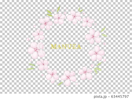 刺繍風マヌカ花 63445797