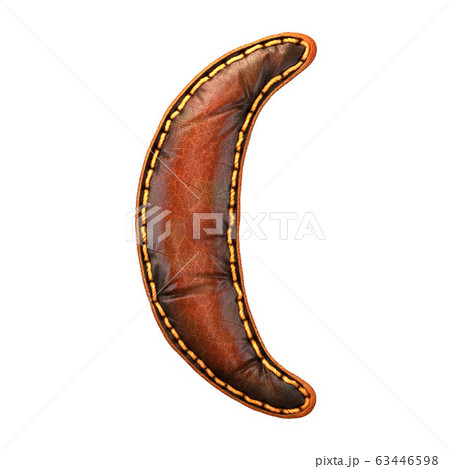 Symbol left parentheses made of leather. 3D render font with skin texture isolated on white background. Symbol left parentheses made of leather. 3D render font with skin texture isolated on white background. 63446598