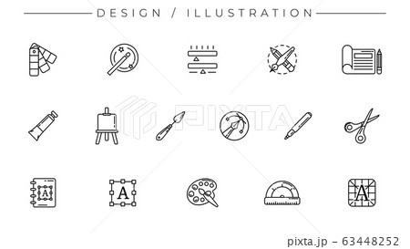 Design and Illustration concept line style vector icons set 63448252